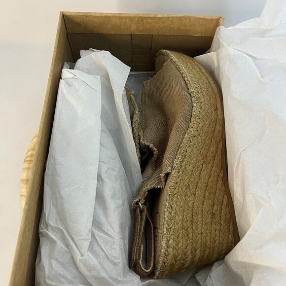 Toni Pons 'Lugano' Espadrille Wedge Sandal in Tobacco Fabric | Size US 9 - Picture 6 of 9